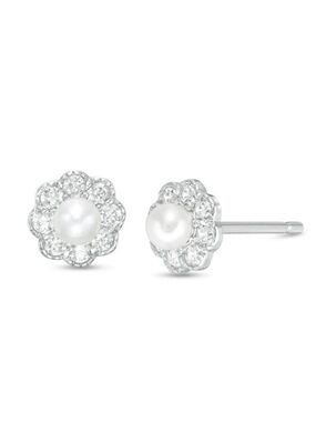 NWT Toddler girls Pearl flower earrings-Piercing Pagoda